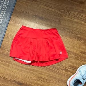 Red tennis skirt with spandex super cute